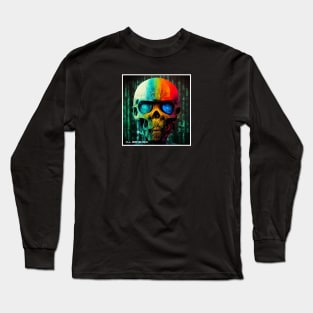 terminator coloreted skull Long Sleeve T-Shirt